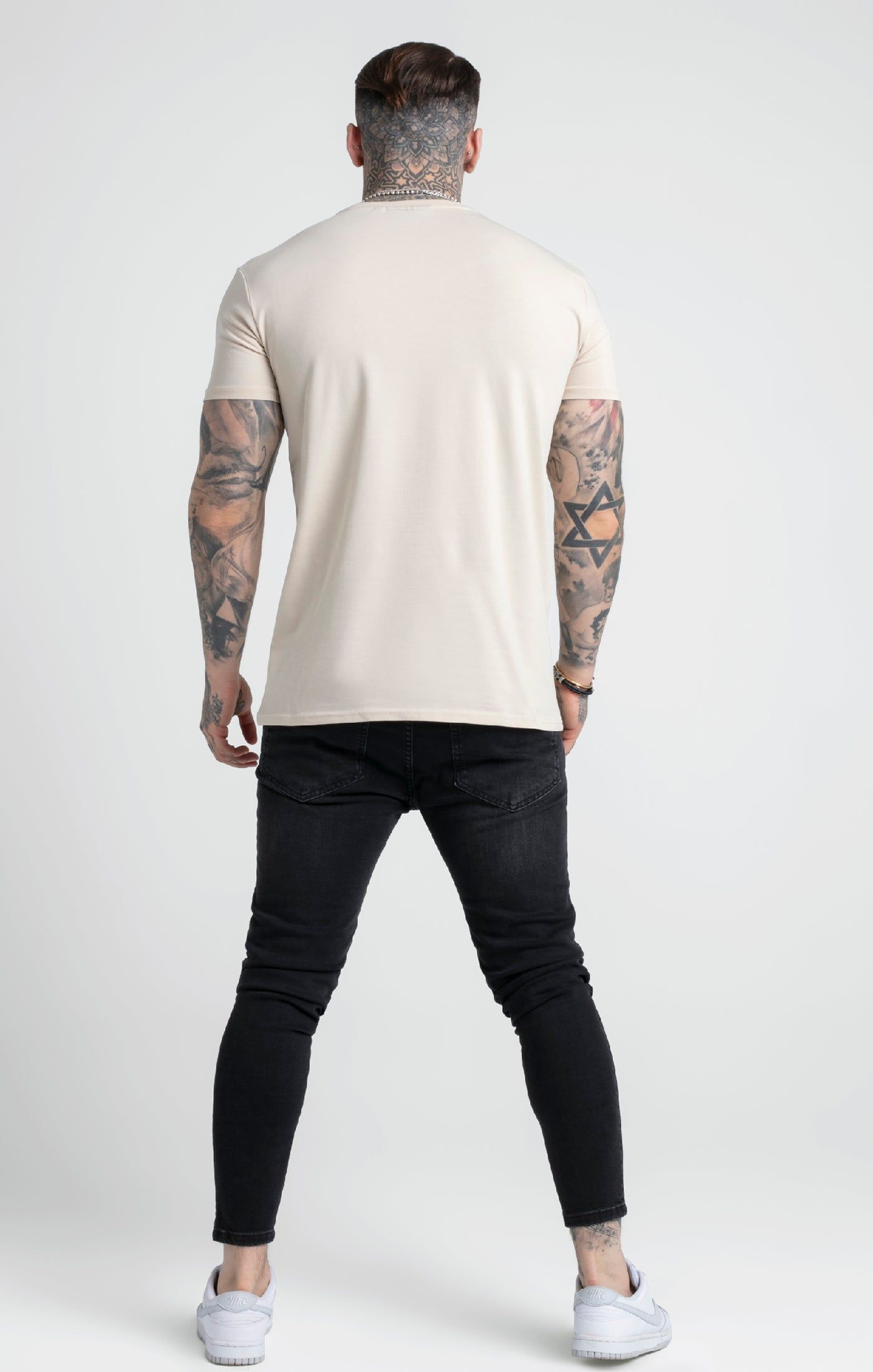Stone Embroidered Script Muscle Fit T-Shirt sold by Siksilk product image thumbnail 5