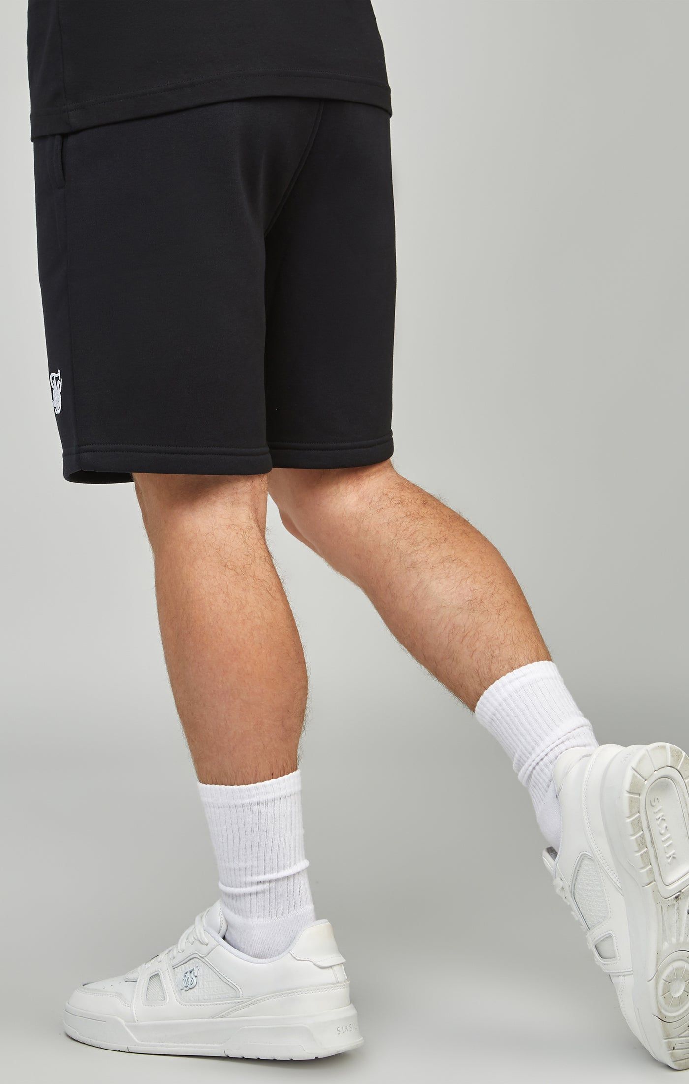Boys Black Essentials Fleece Shorts sold by Siksilk product image thumbnail 4