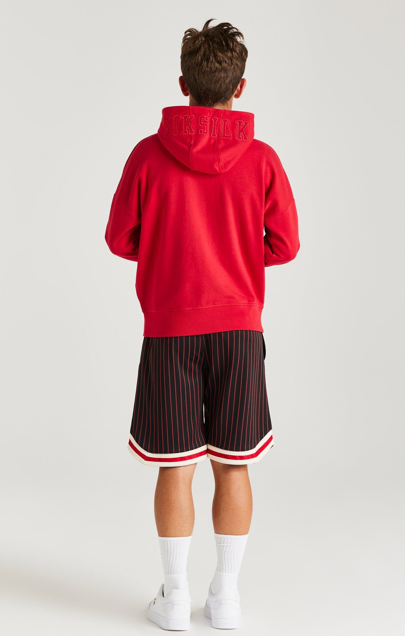 Boys Red Hood Logo Overhead Hoodie sold by Siksilk product image thumbnail 5