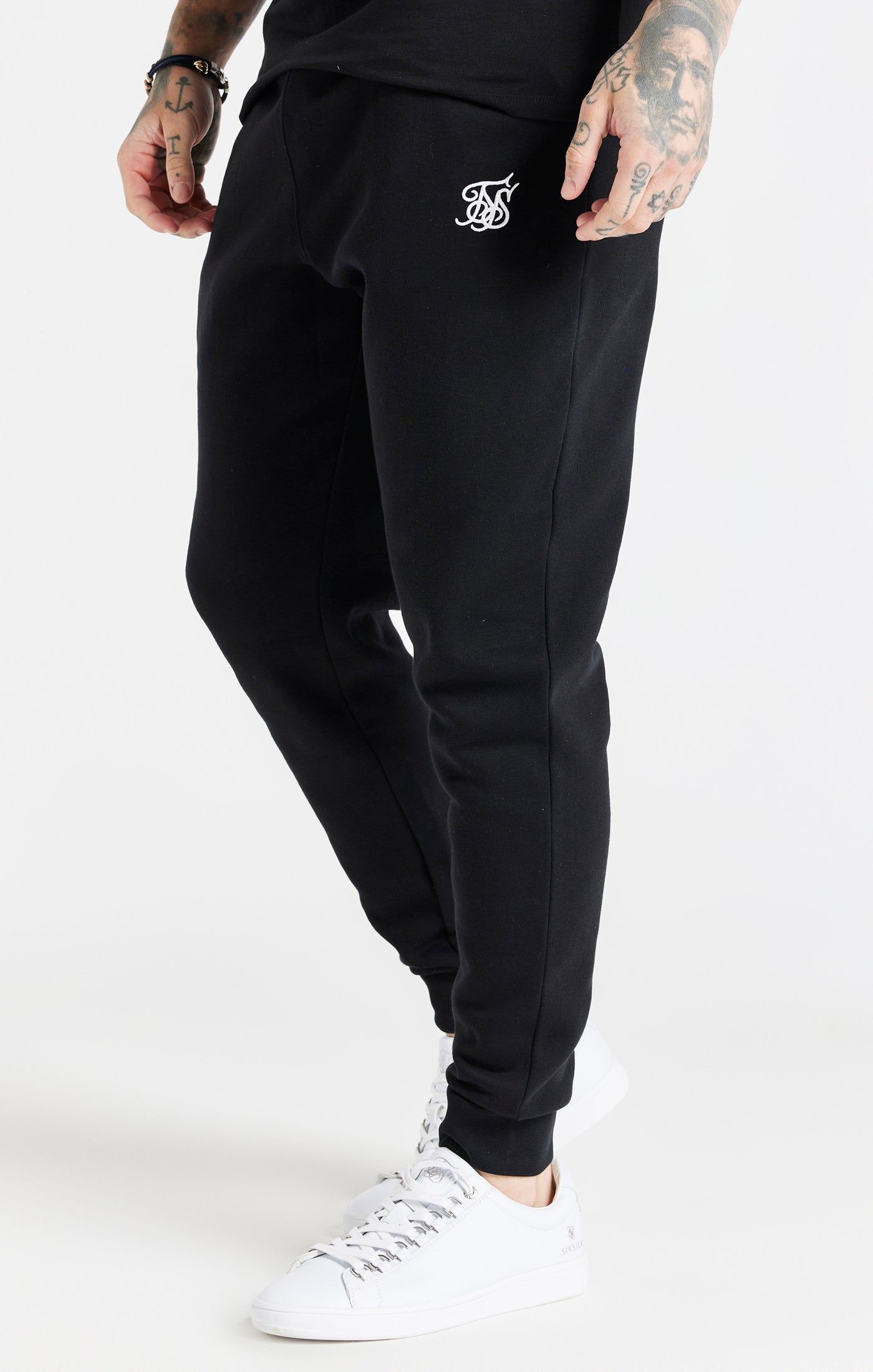 Black Essential Cuffed Jogger sold by Siksilk