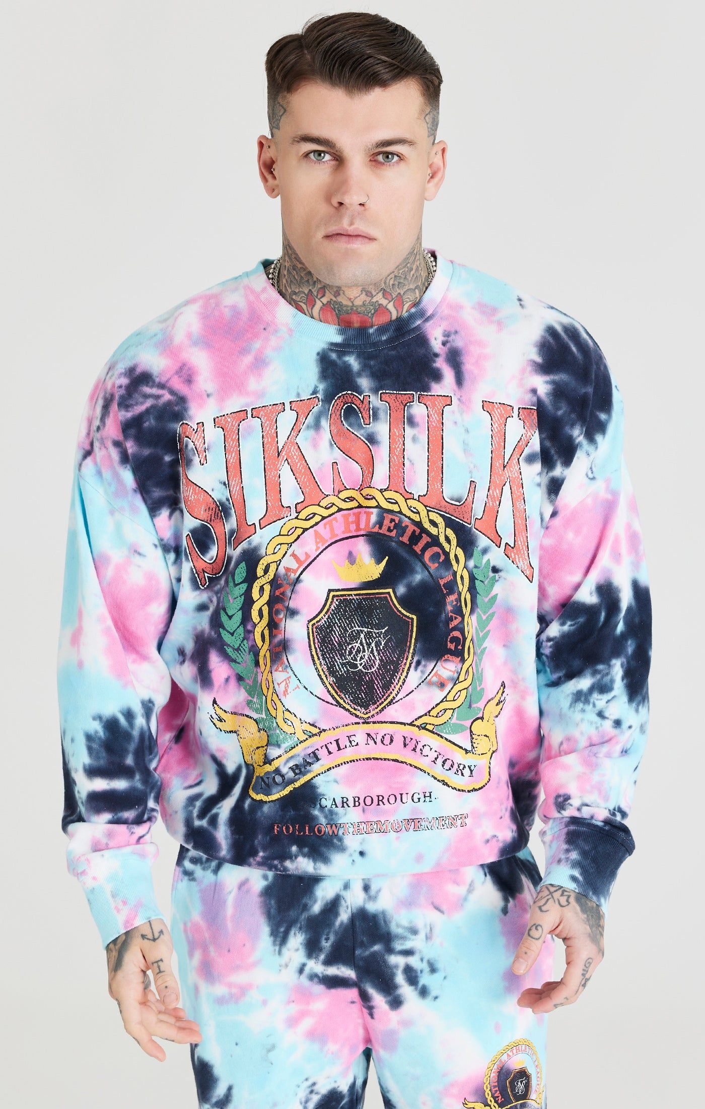 White Tie Dye Varsity Sweatshirt sold by Siksilk product image thumbnail 5