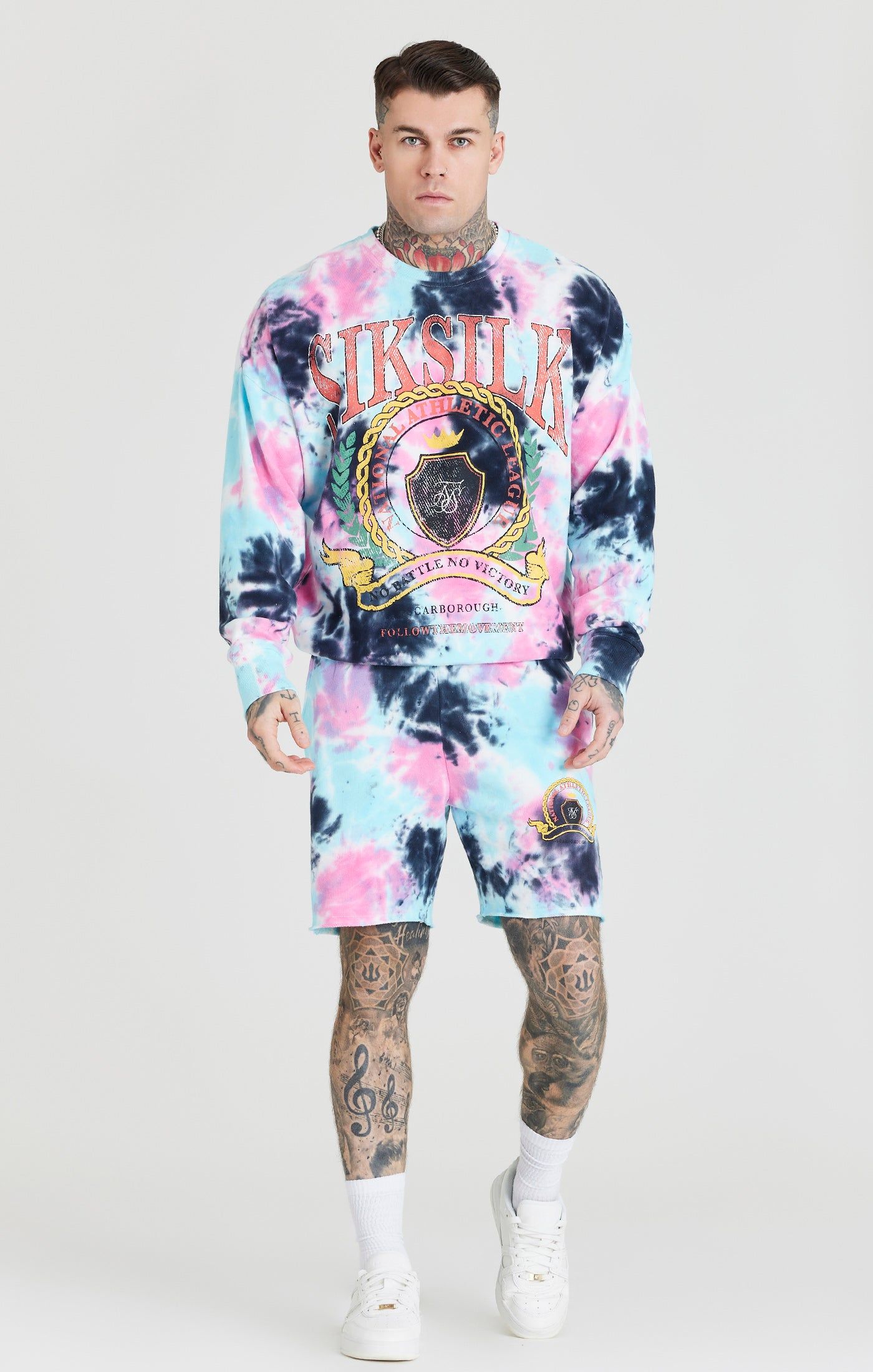 White Tie Dye Varsity Sweatshirt sold by Siksilk product image thumbnail 2