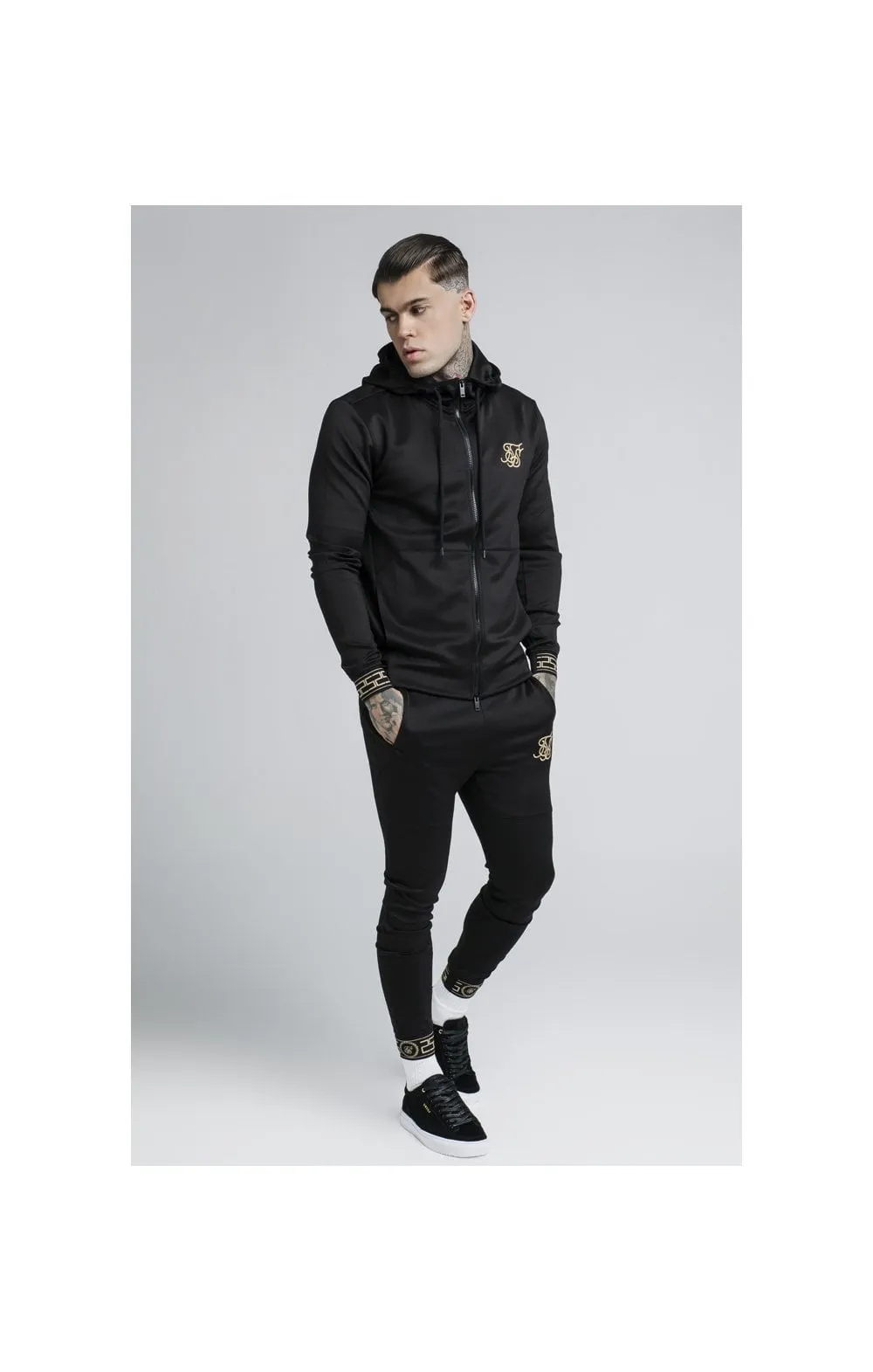 SikSilk Cartel Agility Zip Through Track Top – Black sold by Siksilk product image thumbnail 3