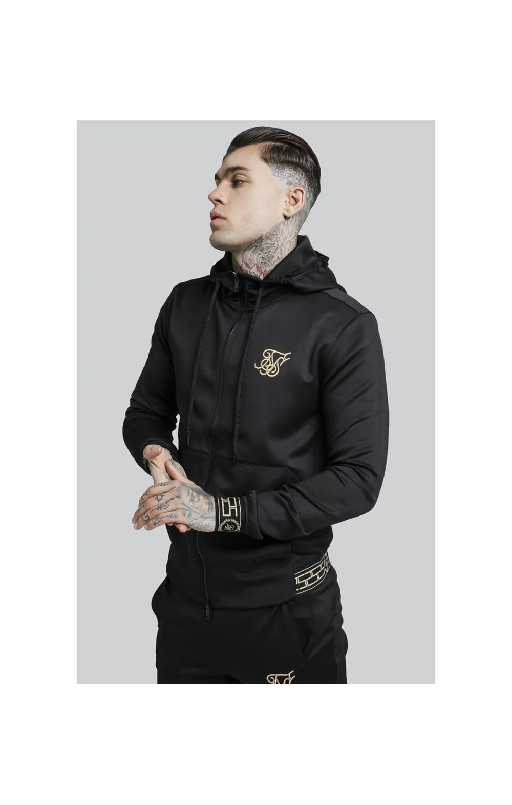 SikSilk Cartel Agility Zip Through Track Top – Black sold by Siksilk