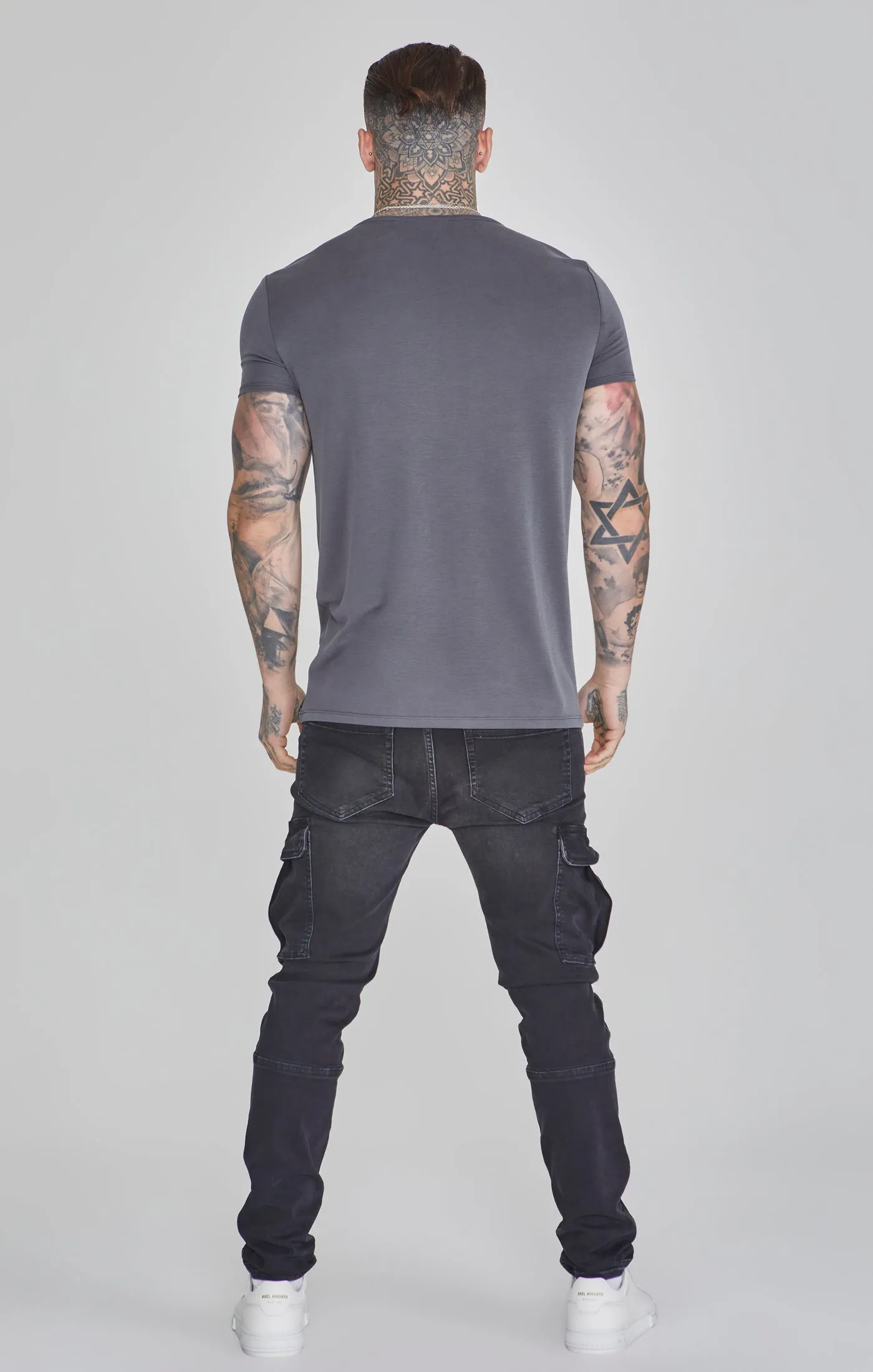 Grey Muscle Fit T-Shirt sold by Siksilk product image thumbnail 5