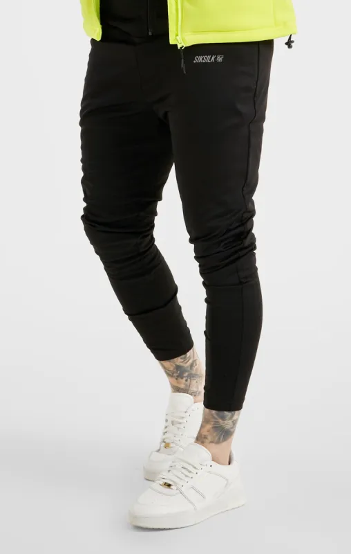 Black Sports Soft Touch Muscle Fit Cuffed Track Pant sold by Siksilk