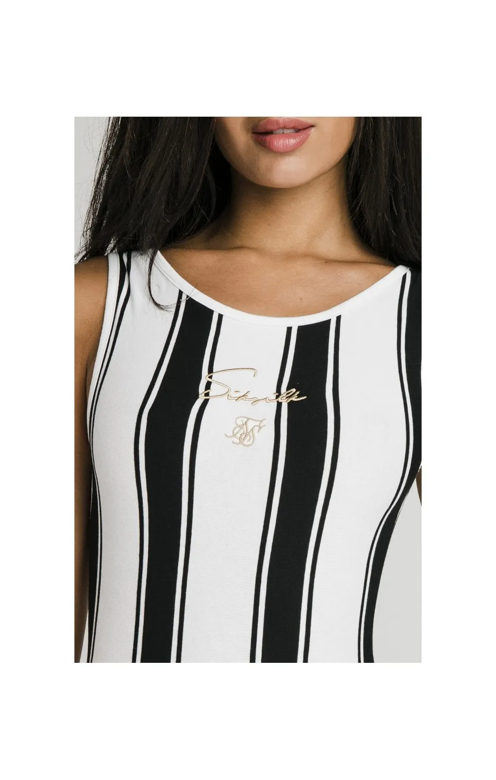 SikSilk Athena Stripe Bodysuit - Black & White sold by Siksilk product image thumbnail 2