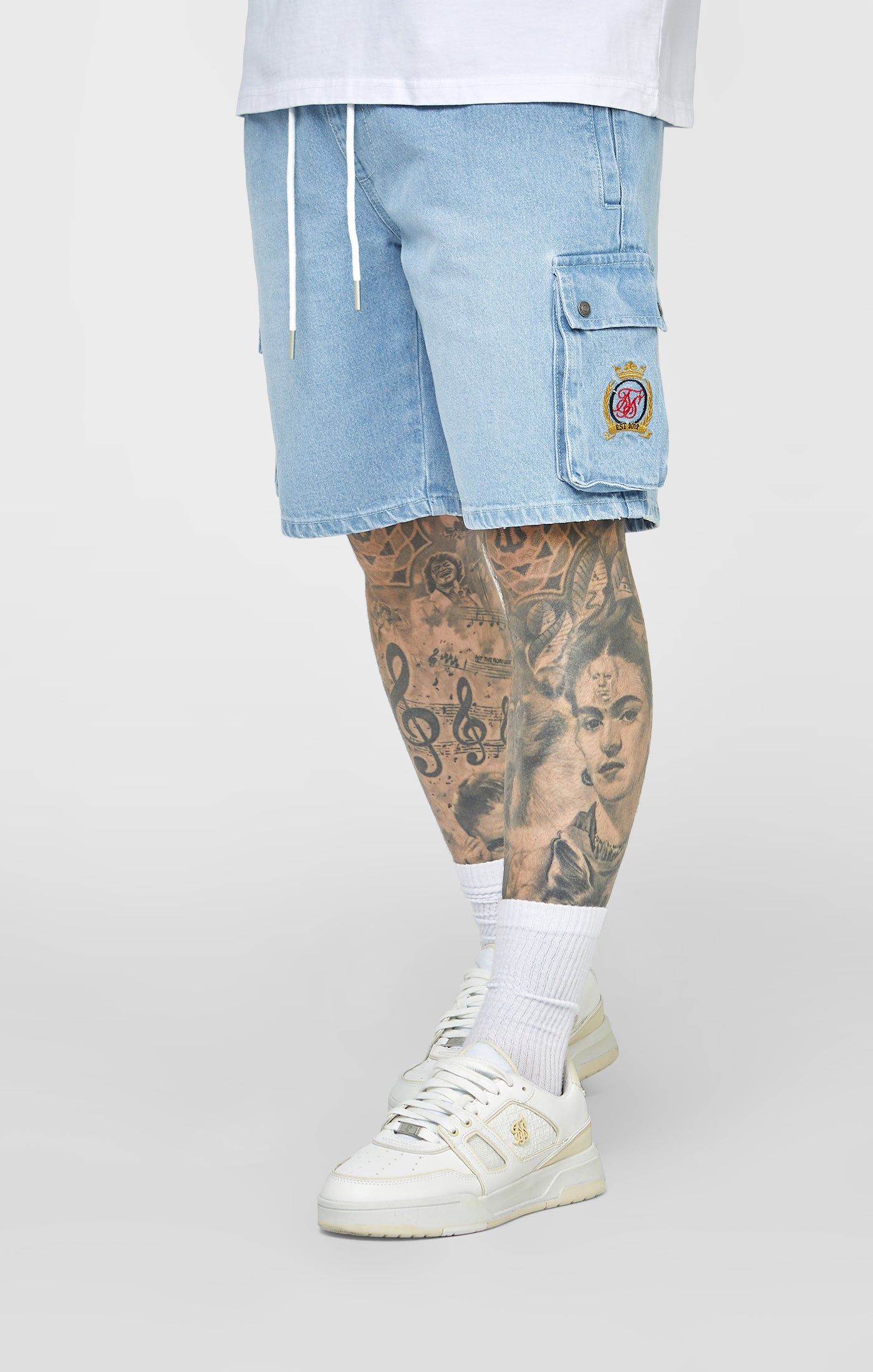 Blue Elasticated Waist Denim Short sold by Siksilk