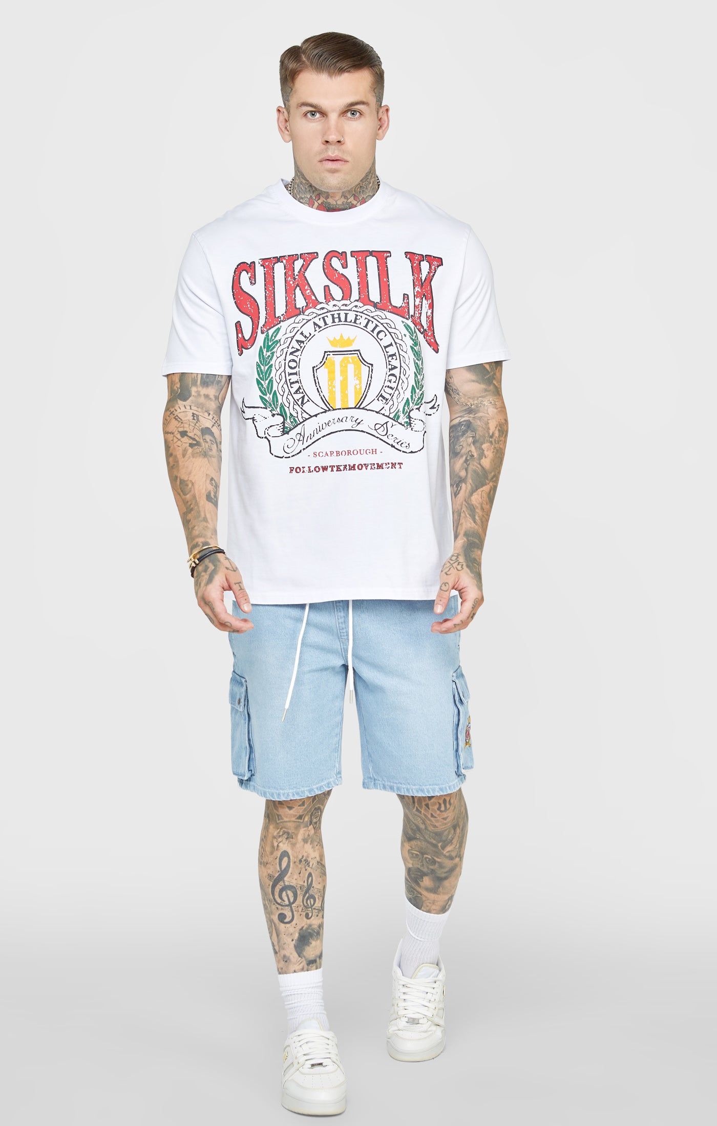 Blue Elasticated Waist Denim Short sold by Siksilk product image thumbnail 3