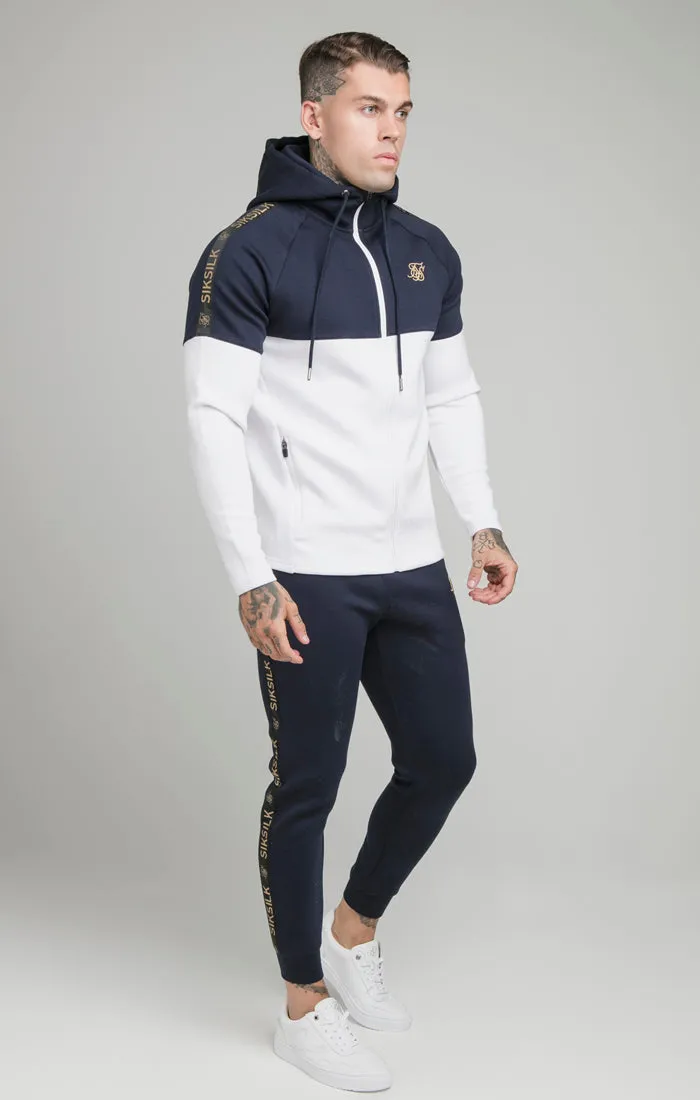 Navy Tape Zip Through Hoodie And Jogger Set sold by Siksilk product image thumbnail 3