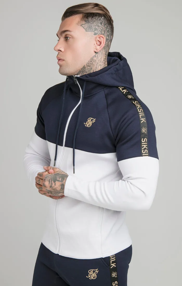 Navy Tape Zip Through Hoodie And Jogger Set sold by Siksilk product image thumbnail 5