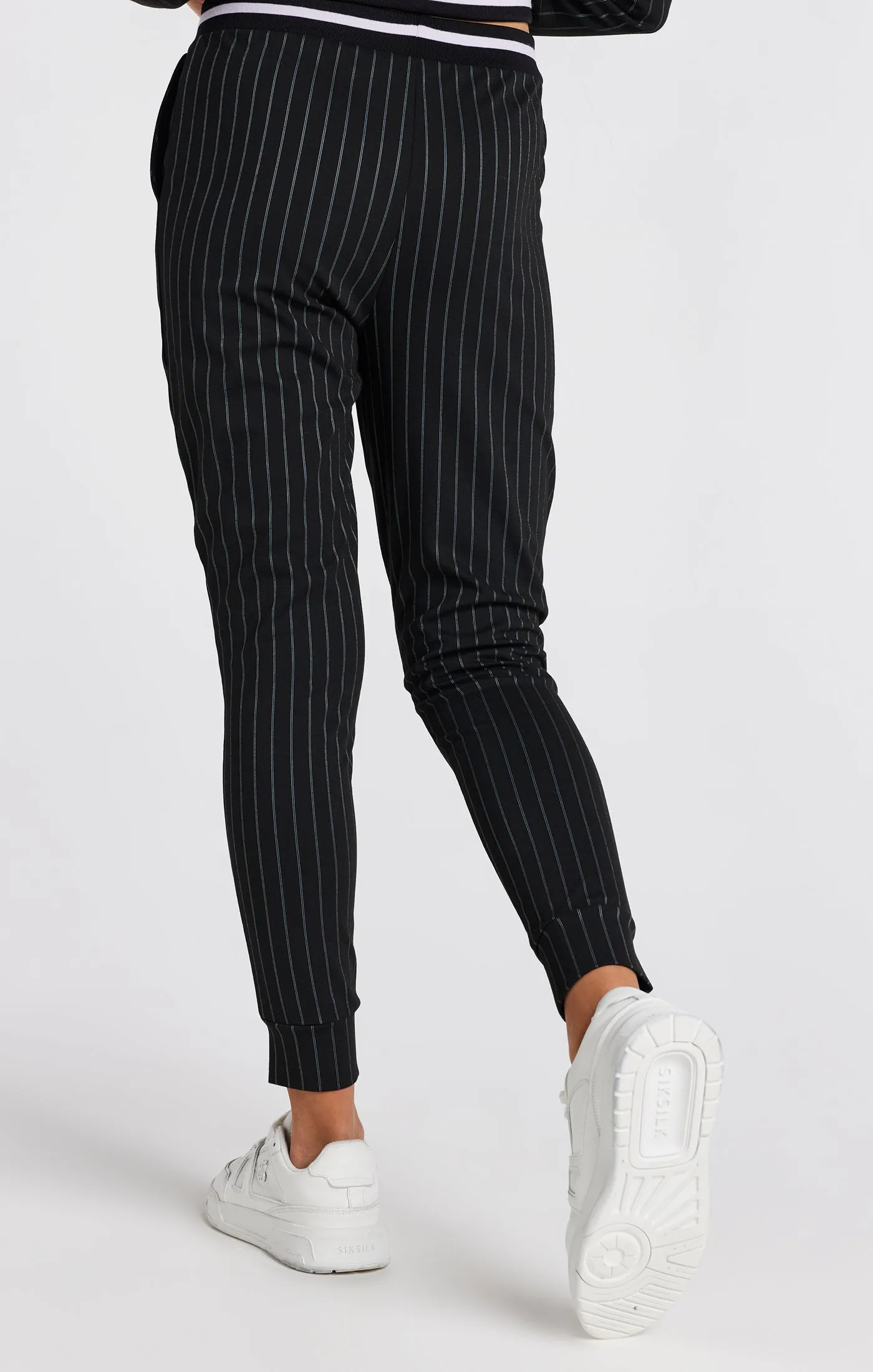 Girls Black Pinstripe Track Pant sold by Siksilk product image thumbnail 4