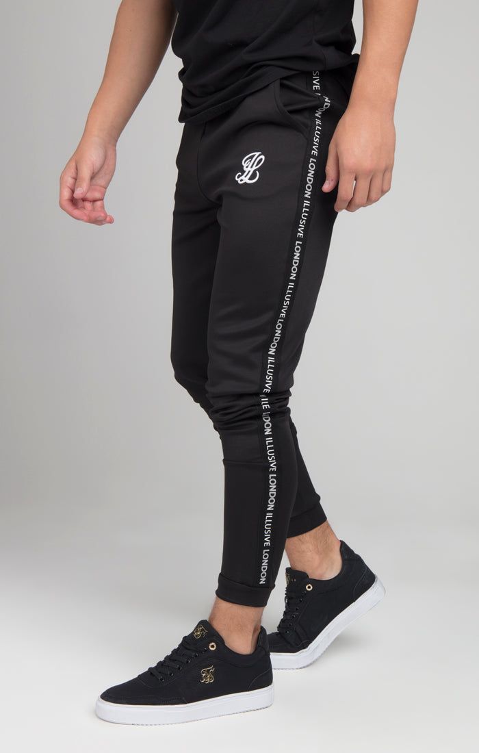 Boys Illusive Black Taped Jogger sold by Siksilk