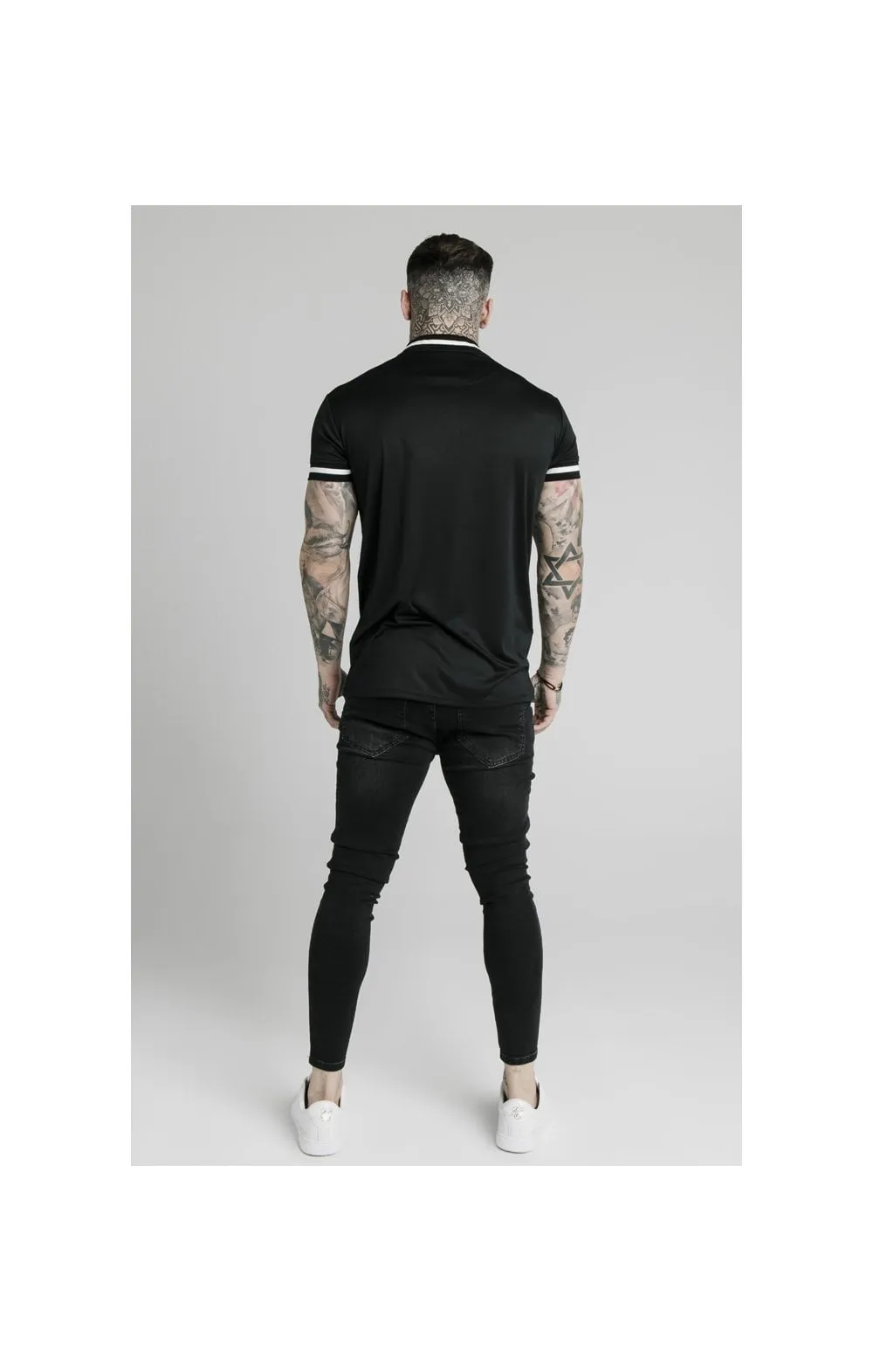 SikSilk S/S Poly Rib Collar Tee - Black sold by Siksilk product image thumbnail 5