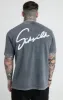 Black Acid Wash Script Print Oversized T-Shirt sold by Siksilk