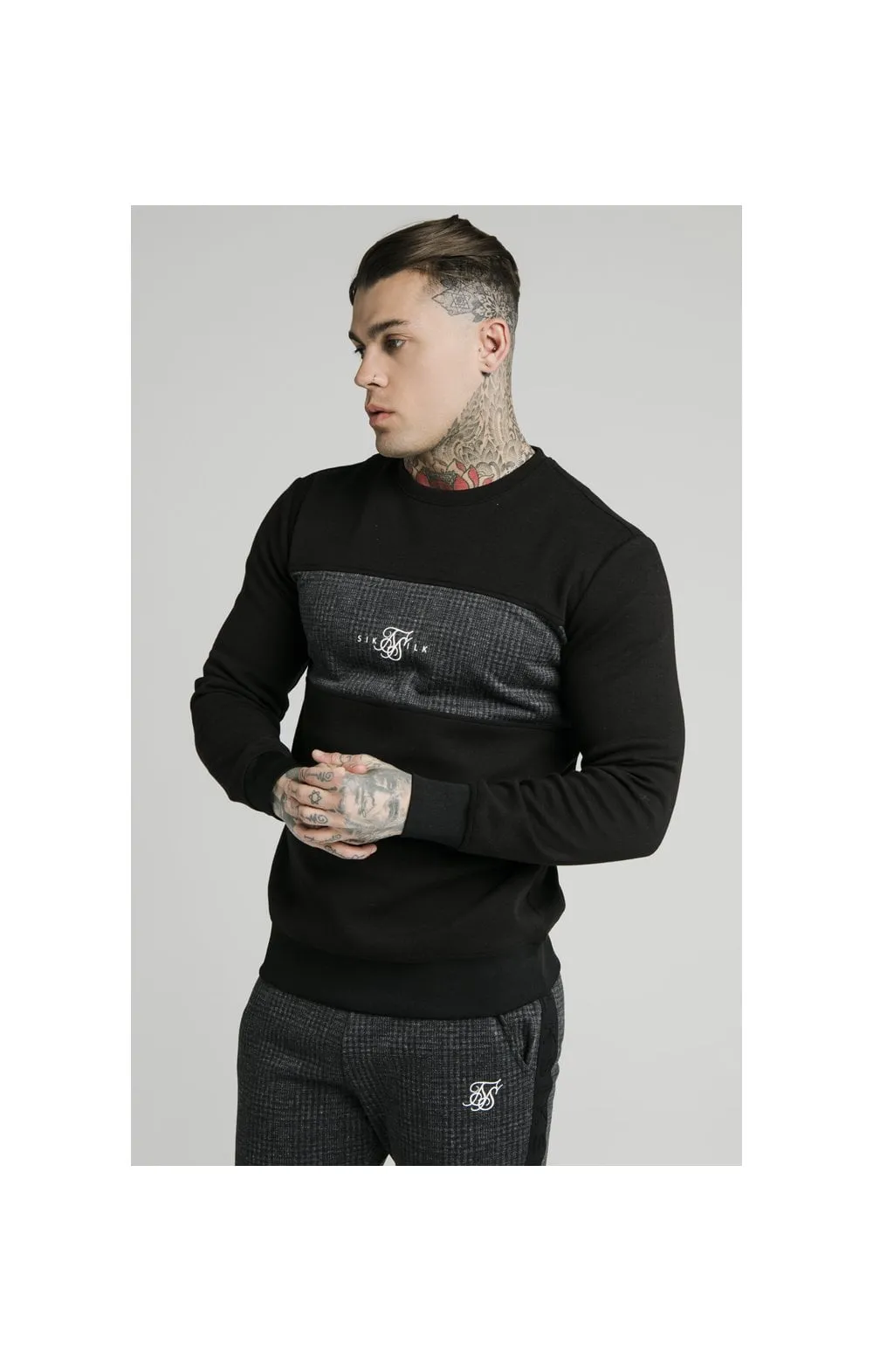 SikSilk Crew Sweater - Grey sold by Siksilk