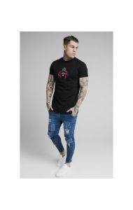 SikSilk Embossed Fitted Box Tee - Black sold by Siksilk