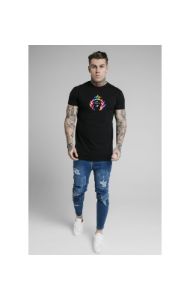 SikSilk Embossed Fitted Box Tee - Black sold by Siksilk