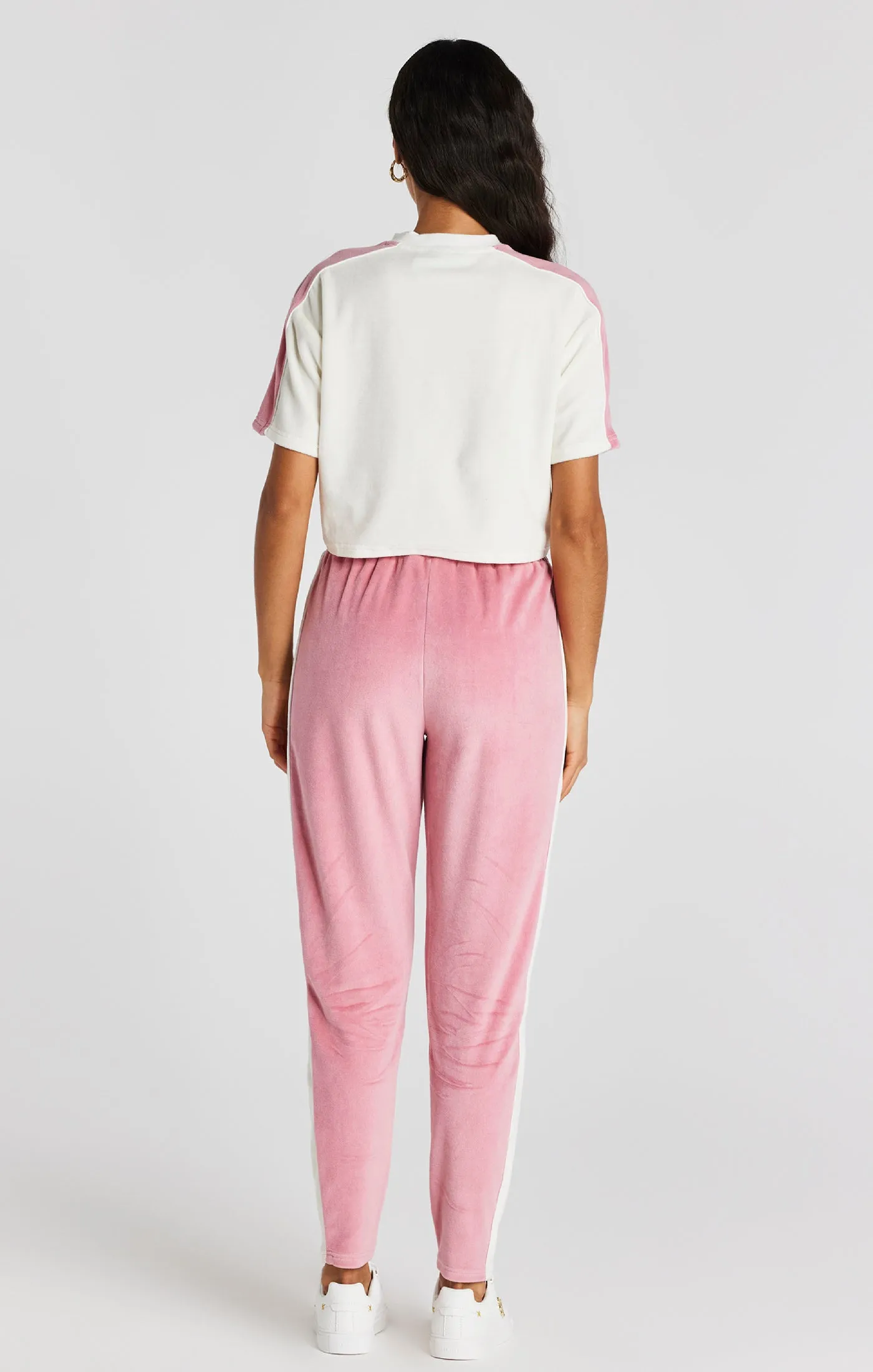 Ecru Velour Crop T-Shirt sold by Siksilk product image thumbnail 5