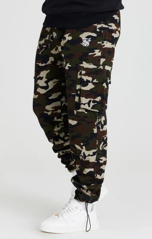Green Camo Relaxed Cuff Cargo Pant sold by Siksilk