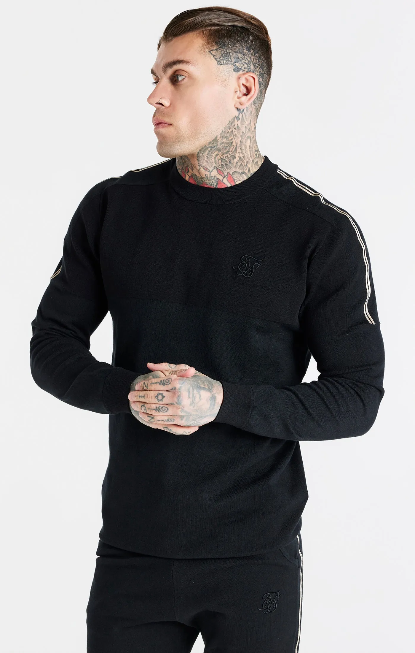 Black Crew Neck Sweatshirt sold by Siksilk