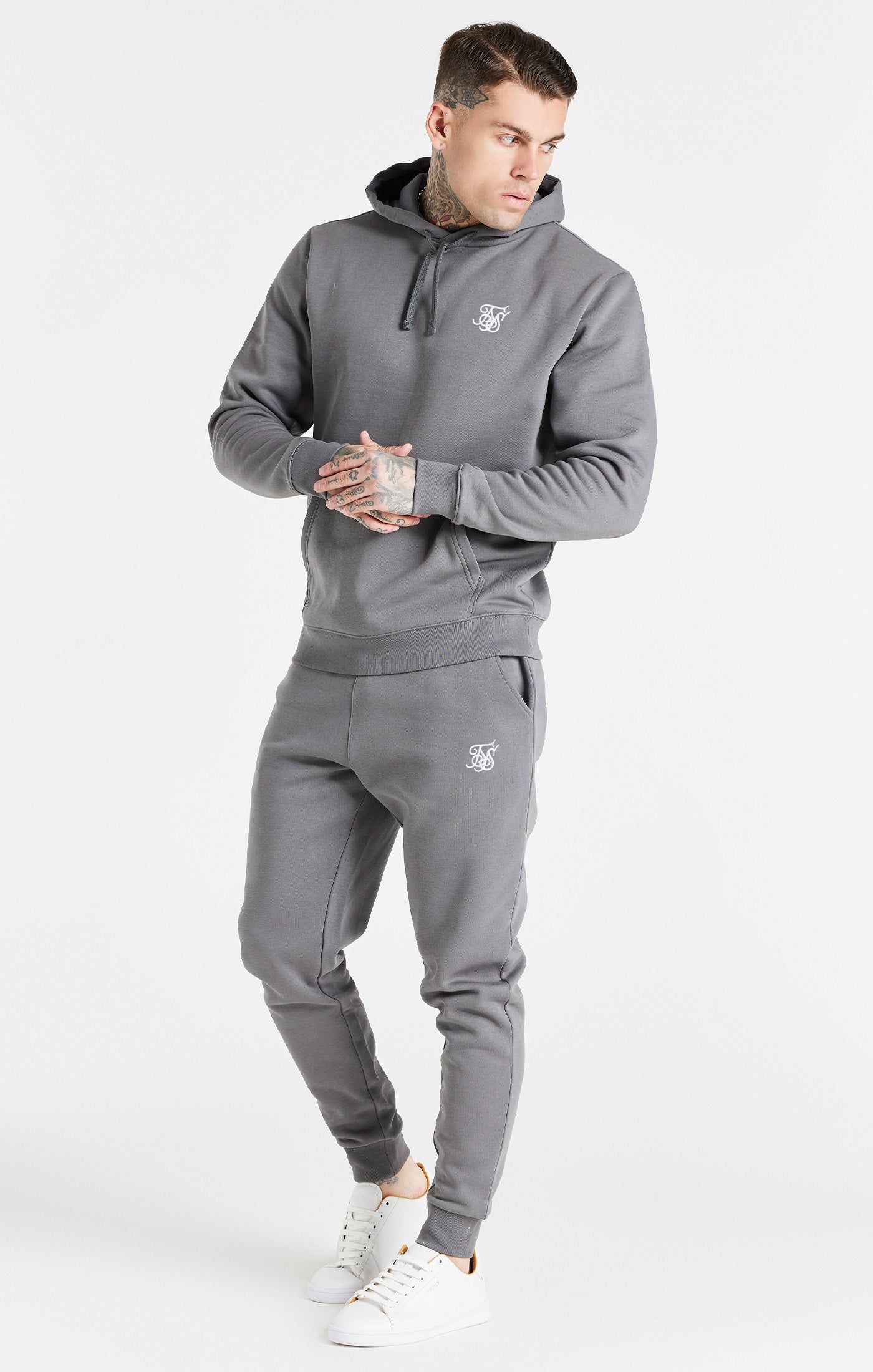 Grey Essential Fitted Jogger sold by Siksilk product image thumbnail 3