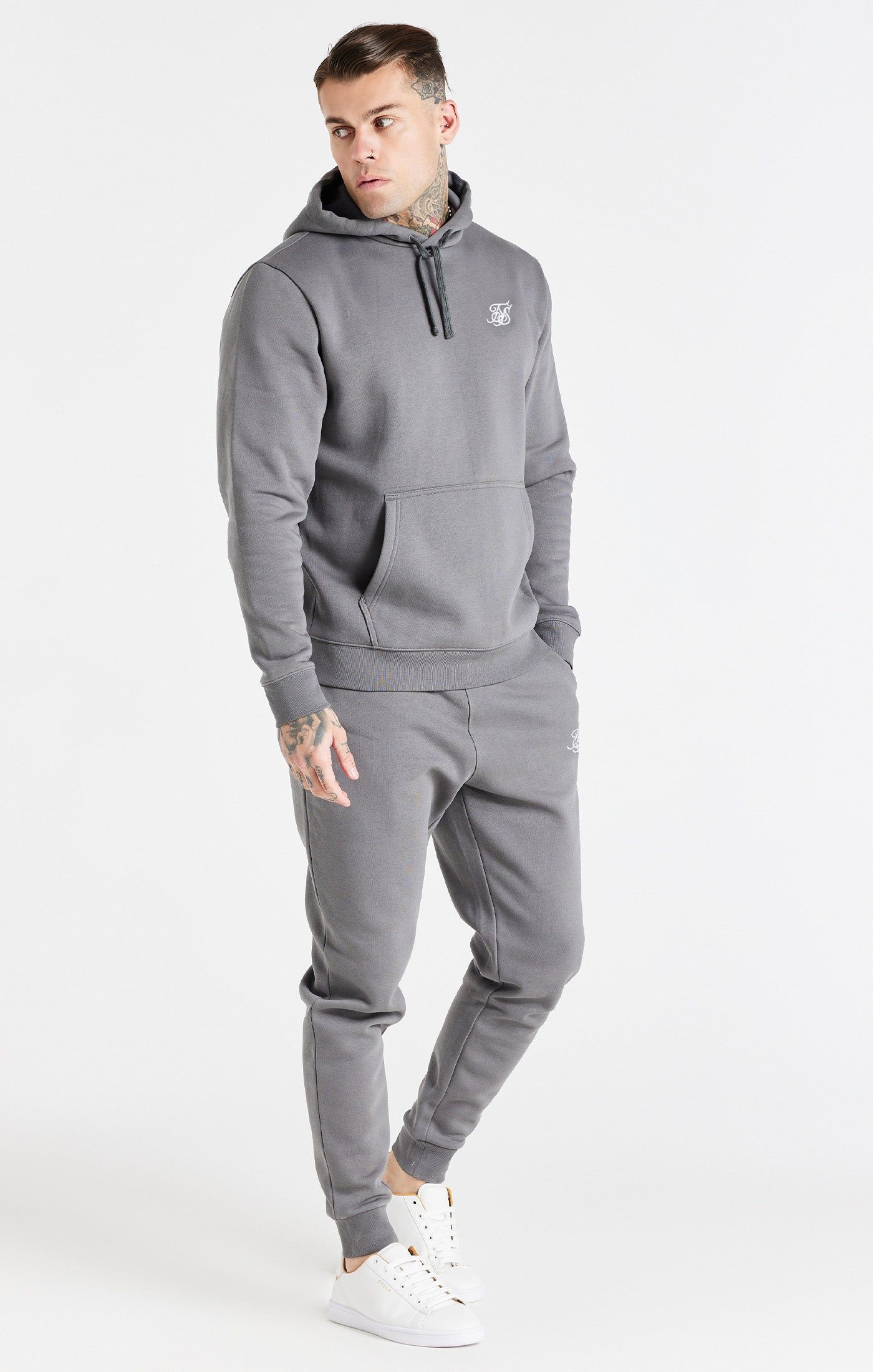 Grey Essential Fitted Jogger sold by Siksilk product image thumbnail 4