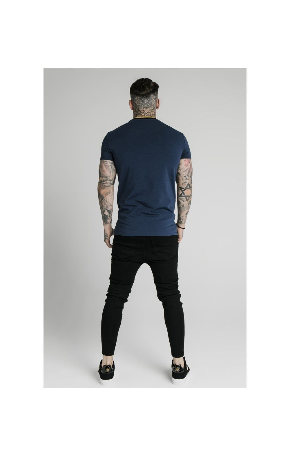 SikSilk Straight Hem Gym Tee - Navy, Gold & Black sold by Siksilk product image thumbnail 6