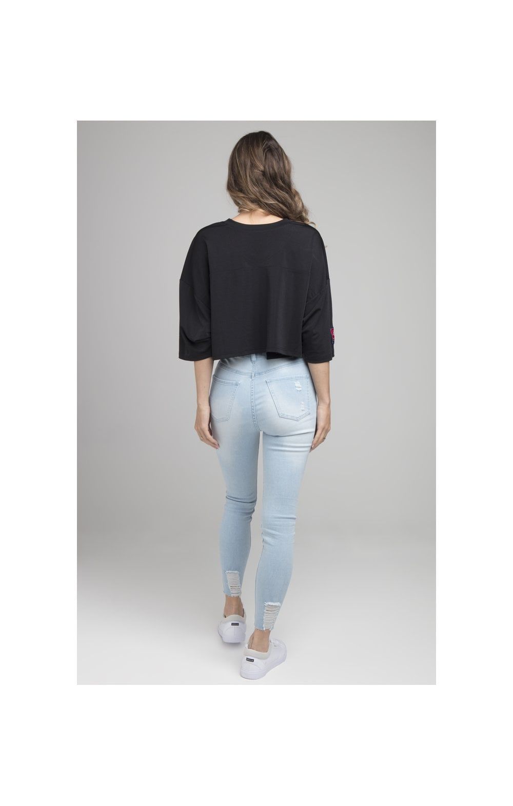 SikSilk Retro Football Crop Jersey - Black sold by Siksilk product image thumbnail 5