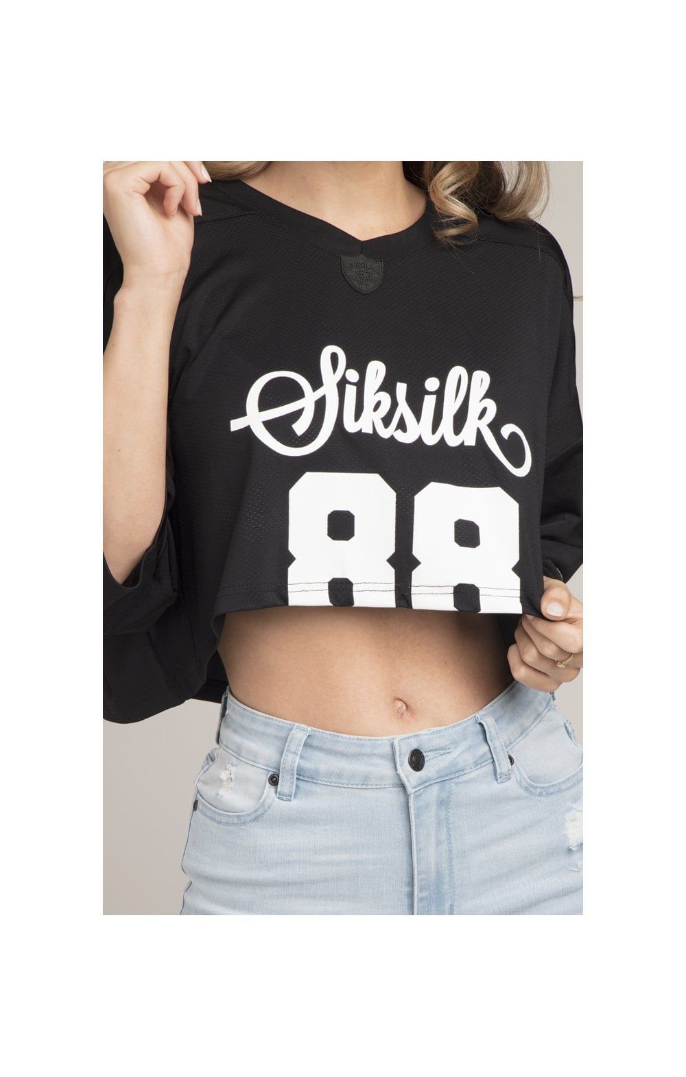 SikSilk Retro Football Crop Jersey - Black sold by Siksilk product image thumbnail 2