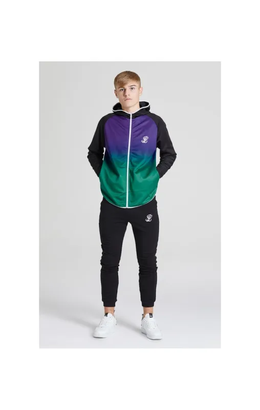 Illusive London Fade Athlete Hoodie – Black,Purple & Teal Green sold by Siksilk