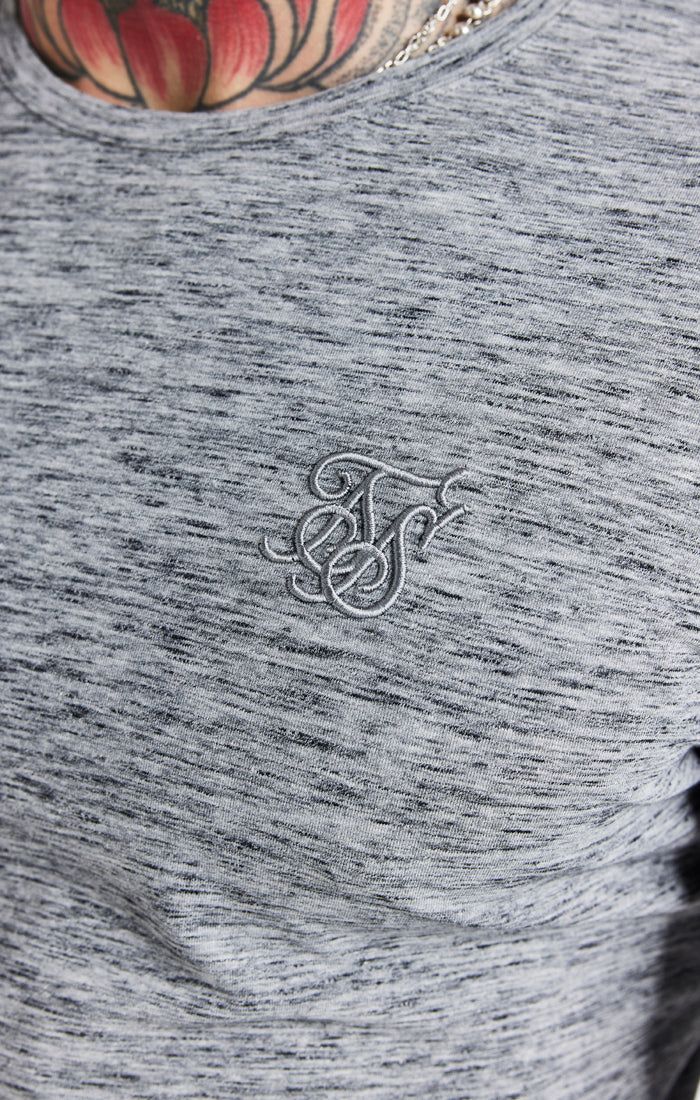 Grey Marl Long Sleeve Muscle Fit T-Shirt sold by Siksilk product image thumbnail 2
