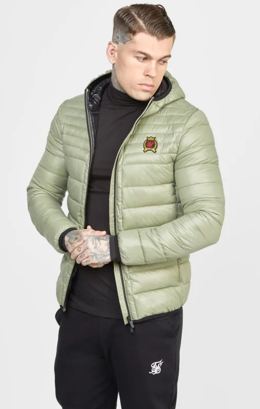 Green Packable Bubble Jacket sold by Siksilk