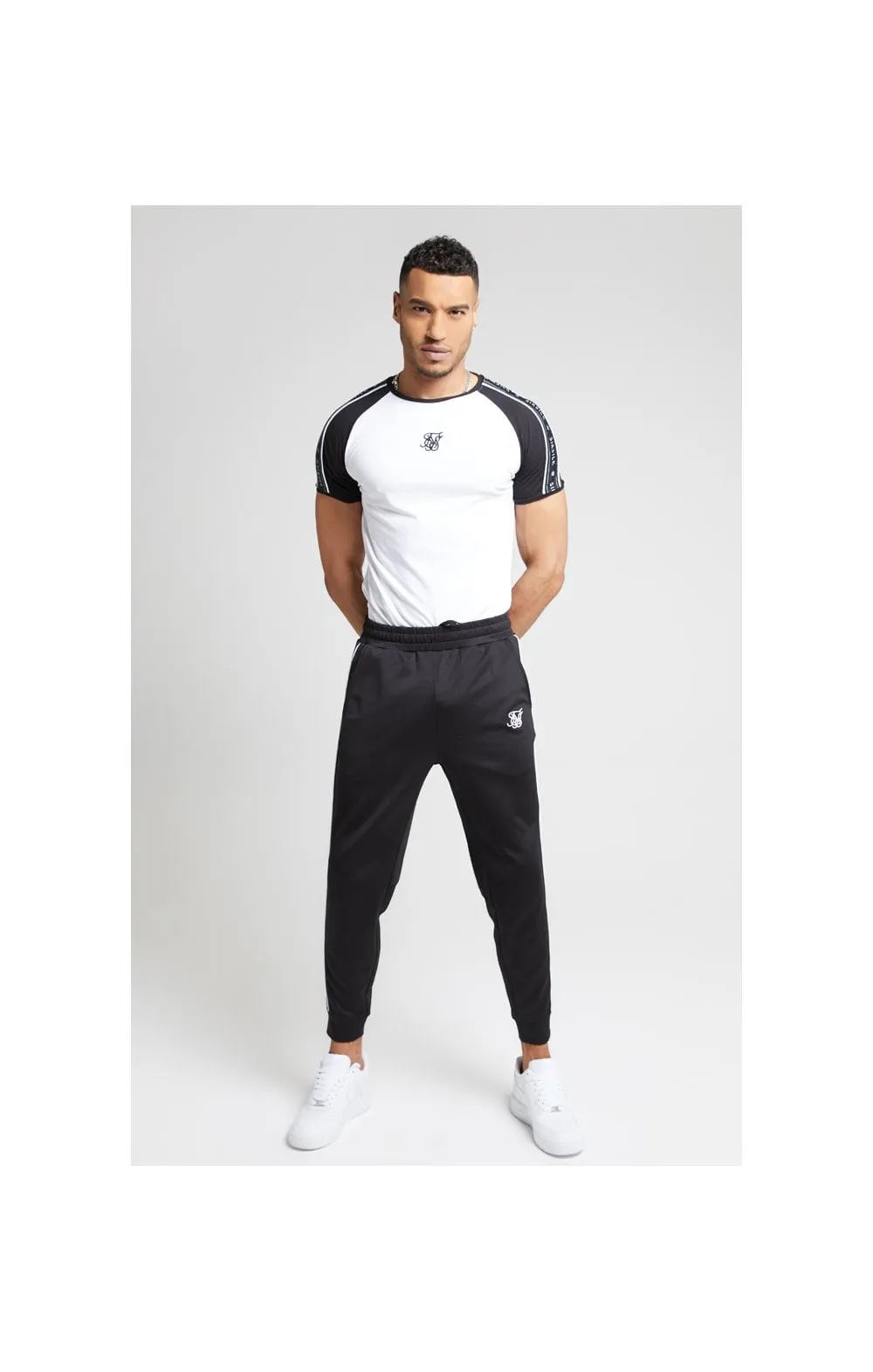 SikSilk S/S Raglan Straight Hem Tape Gym Tee - White sold by Siksilk product image thumbnail 4