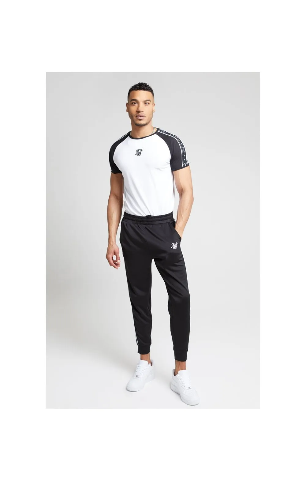 SikSilk S/S Raglan Straight Hem Tape Gym Tee - White sold by Siksilk product image thumbnail 3
