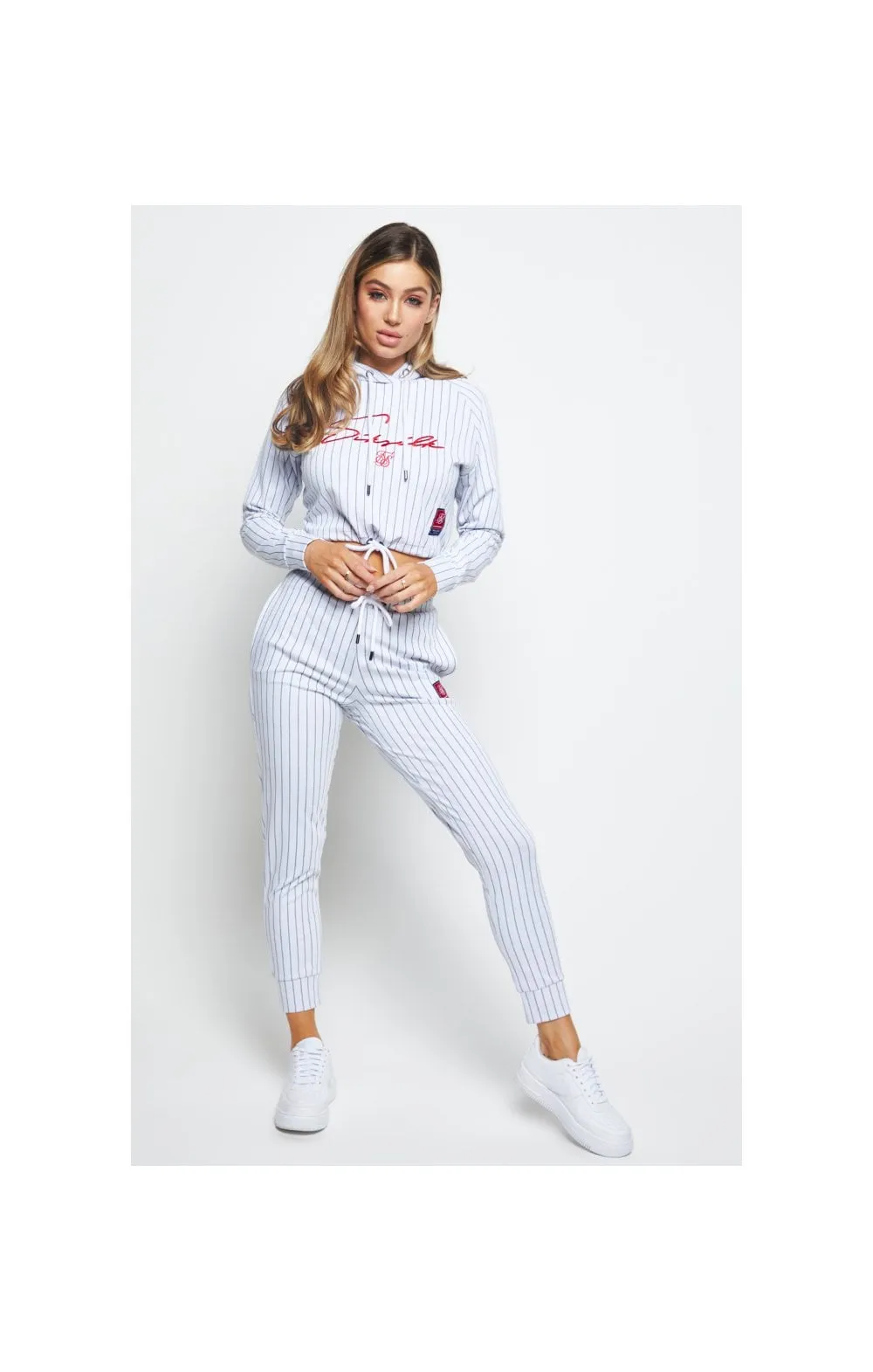 SikSilk Retro Sports Track Pants - White & Black sold by Siksilk product image thumbnail 5