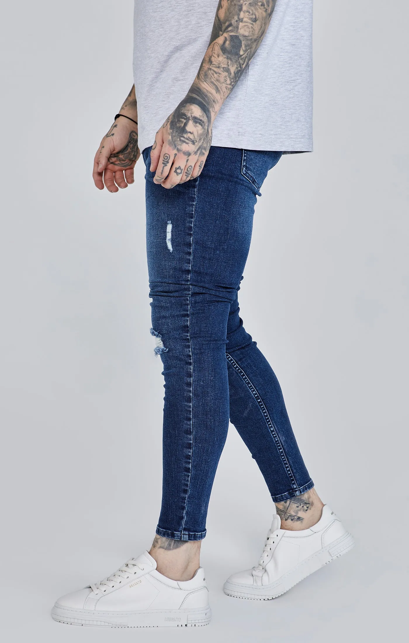 Blue Distressed Skinny Jeans sold by Siksilk product image thumbnail 3