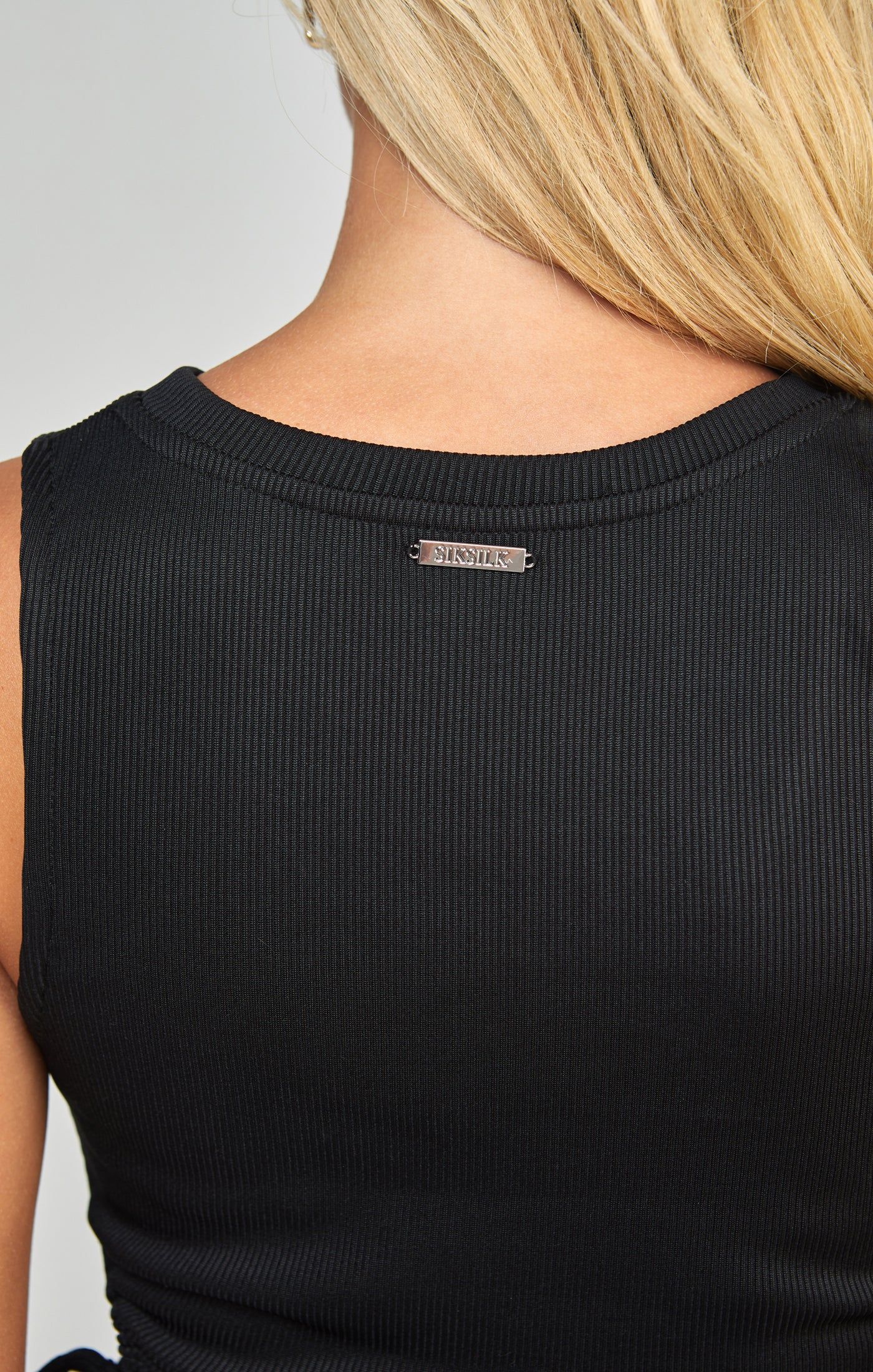 Black Ribbed Cut Out Vest sold by Siksilk product image thumbnail 3