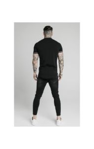 SikSilk Signature Piped Tech Tee - Black sold by Siksilk