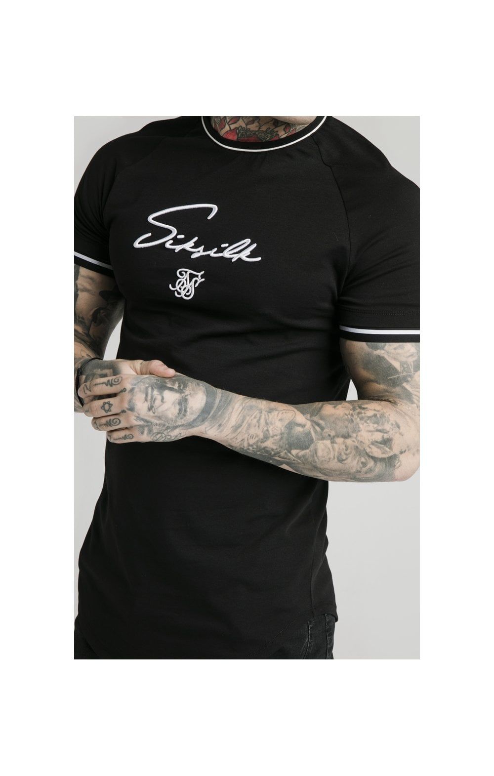 SikSilk Signature Piped Tech Tee - Black sold by Siksilk product image thumbnail 2