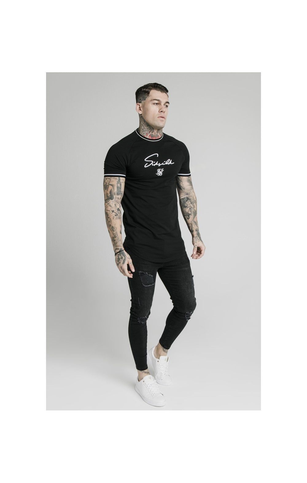 SikSilk Signature Piped Tech Tee - Black sold by Siksilk product image thumbnail 4