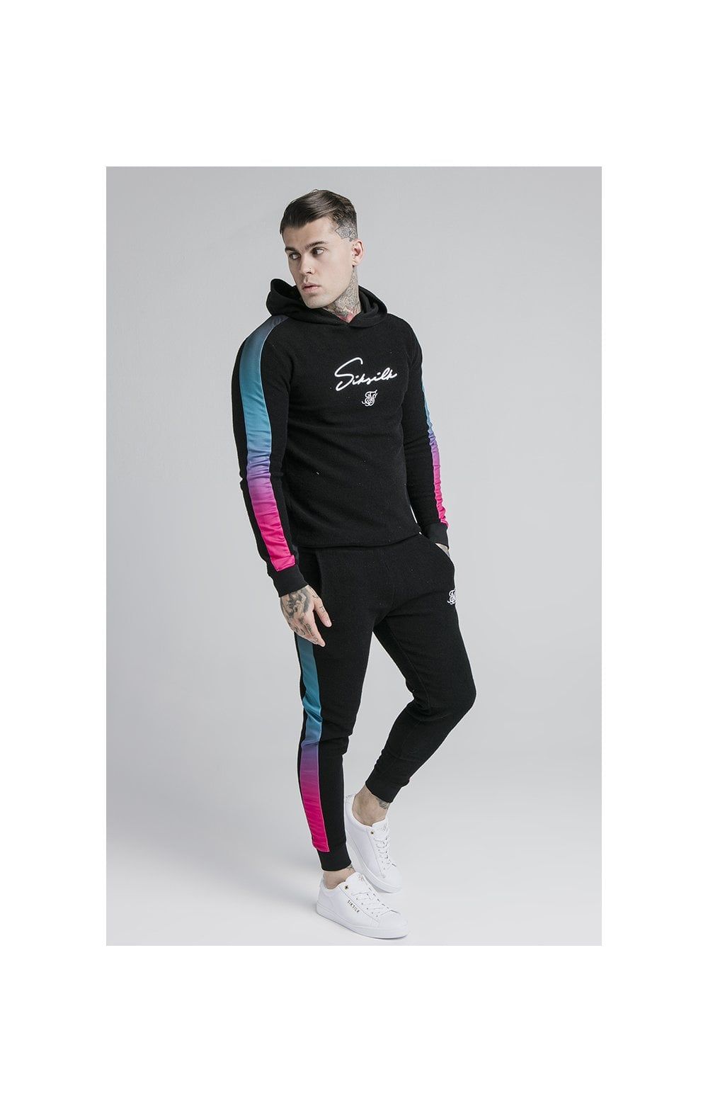 SikSilk Loop Back Fade Joggers - Black & Tri Neon sold by Siksilk product image thumbnail 6