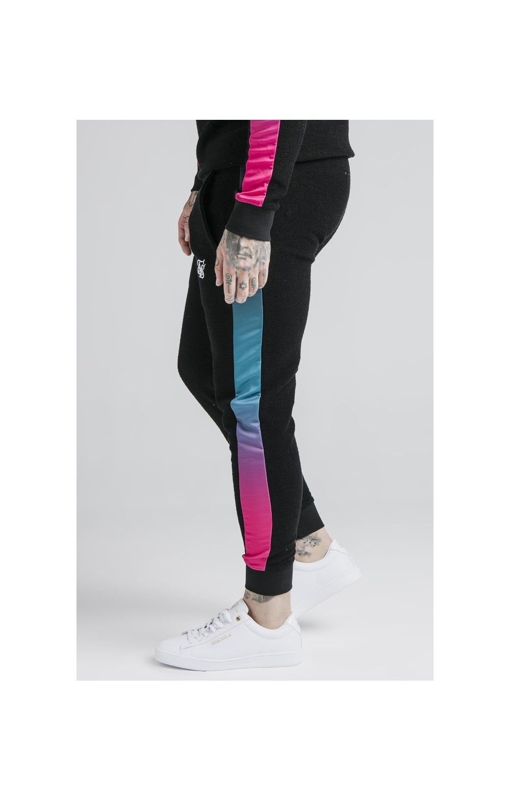 SikSilk Loop Back Fade Joggers - Black & Tri Neon sold by Siksilk product image thumbnail 3