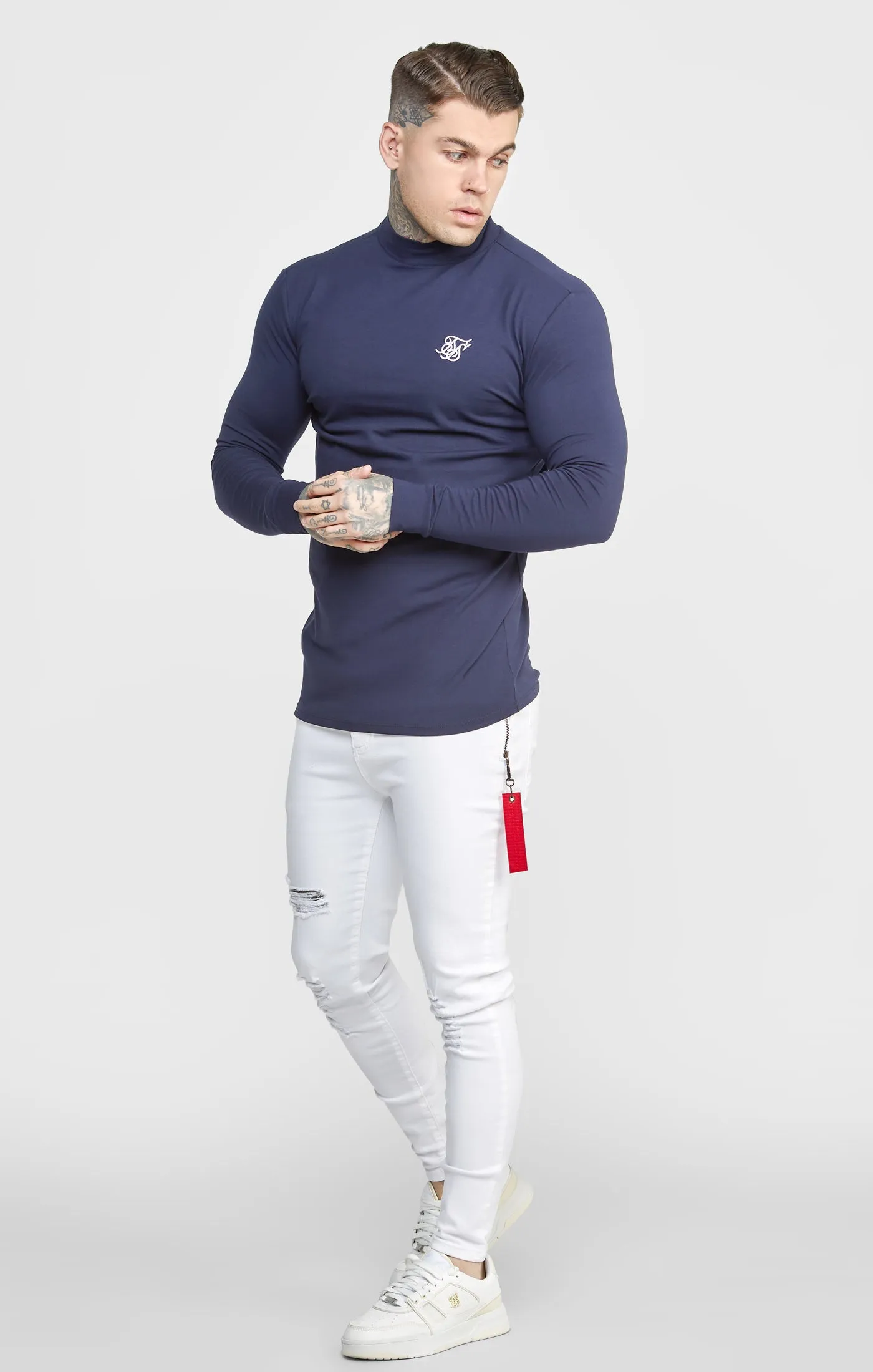 SikSilk Skinny Fit Flight Denims - White sold by Siksilk product image thumbnail 3