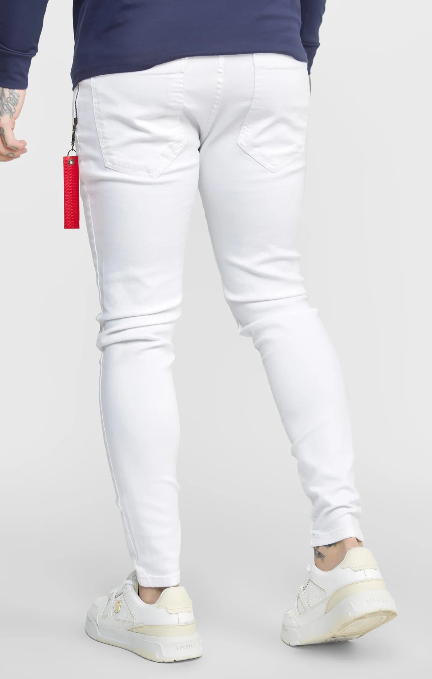 SikSilk Skinny Fit Flight Denims - White sold by Siksilk product image thumbnail 4