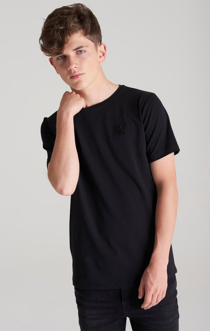 Boys Black Branded T-Shirt sold by Siksilk