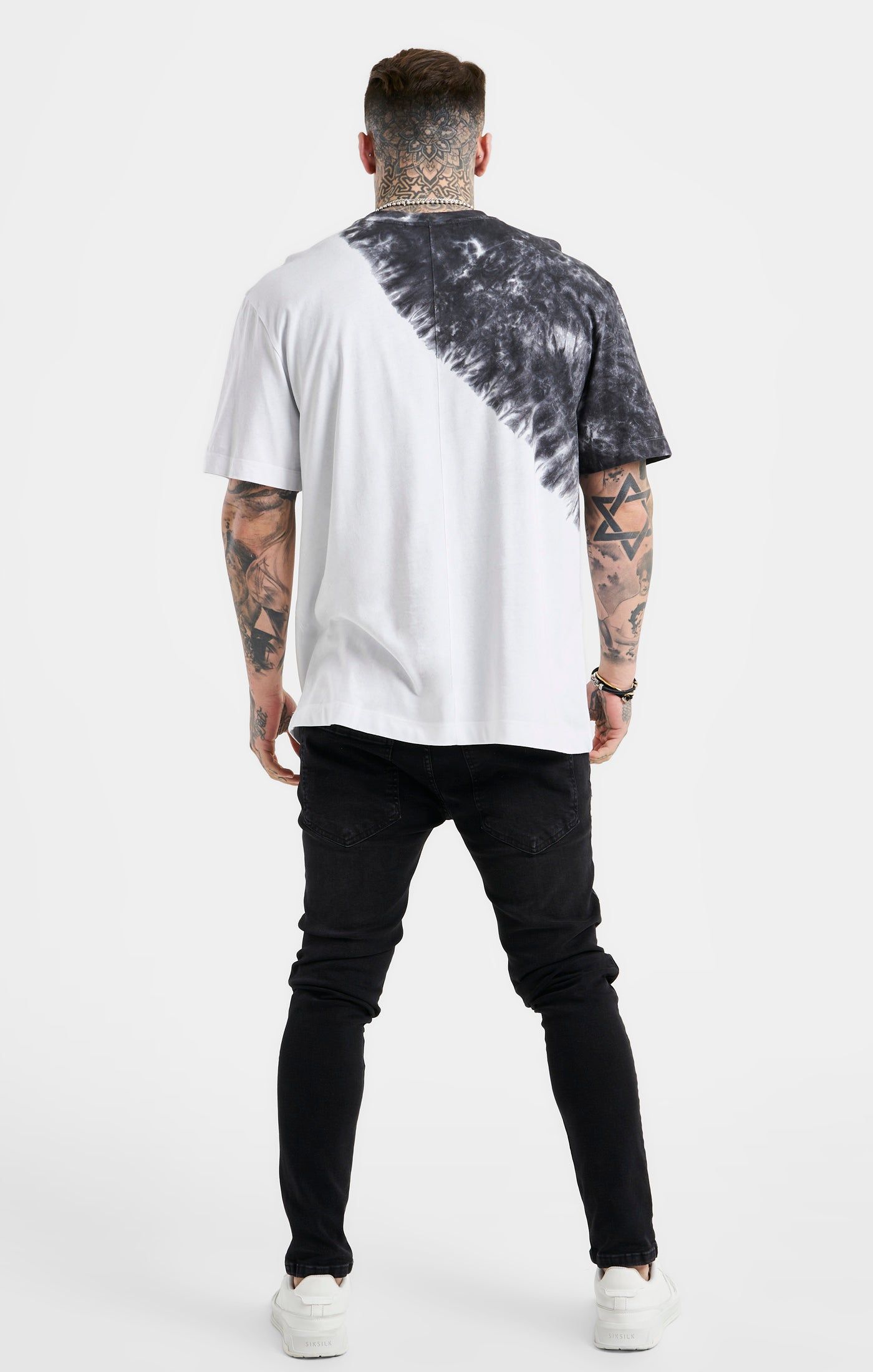 SikSilk Oversized Cut & Sew Varsity T-Shirt - Ecru & Black sold by Siksilk product image thumbnail 5