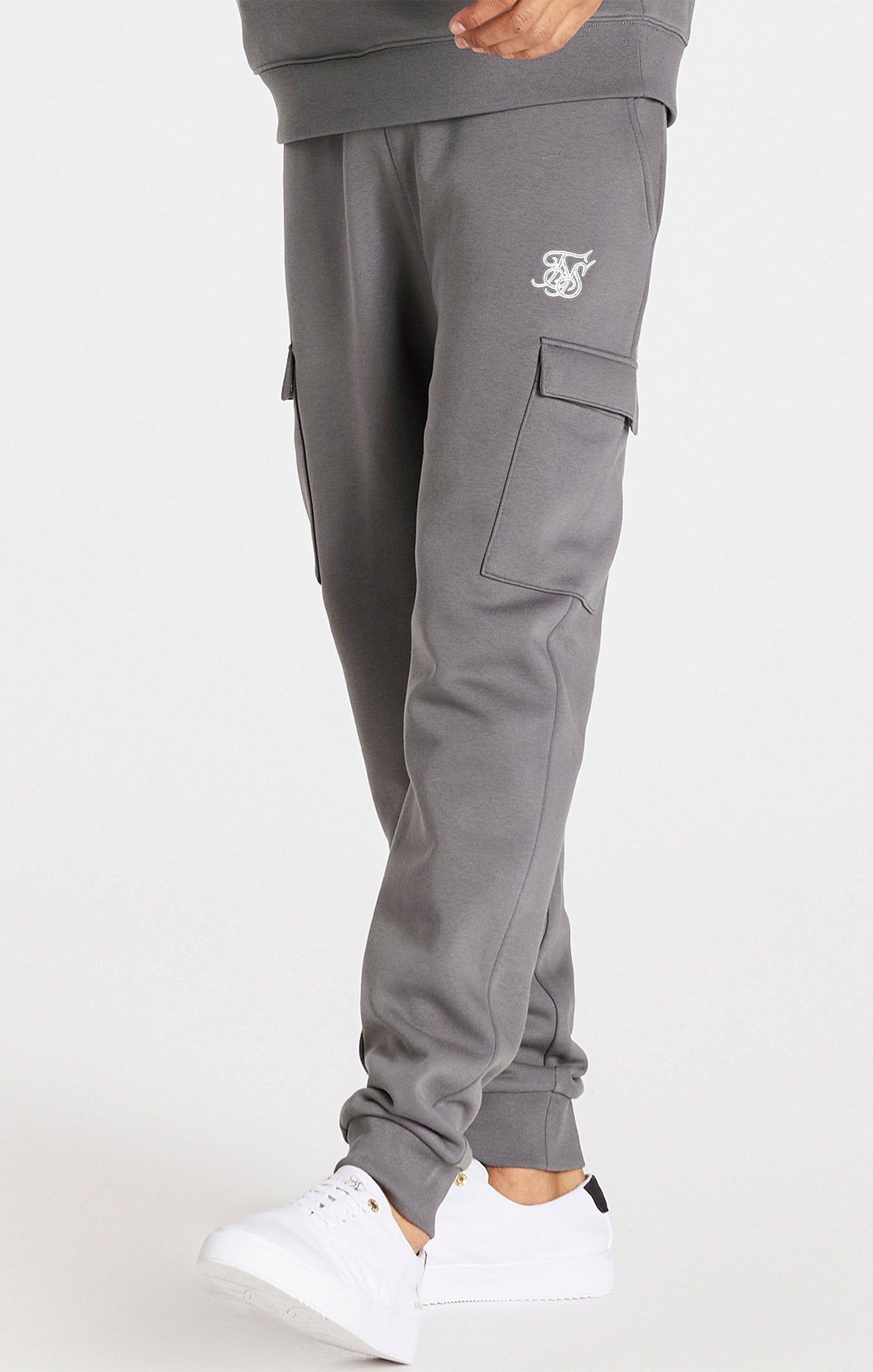 Grey Cargo Fleece Jogger sold by Siksilk