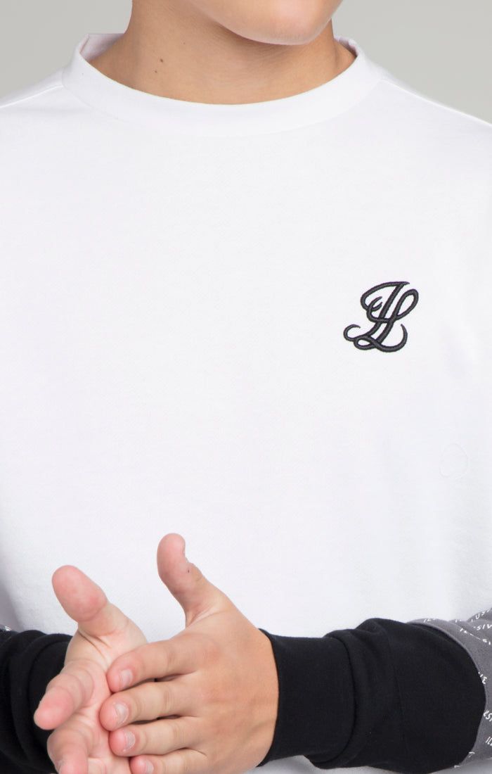Boys Illusive White Panelled Sweatshirt sold by Siksilk product image thumbnail 4