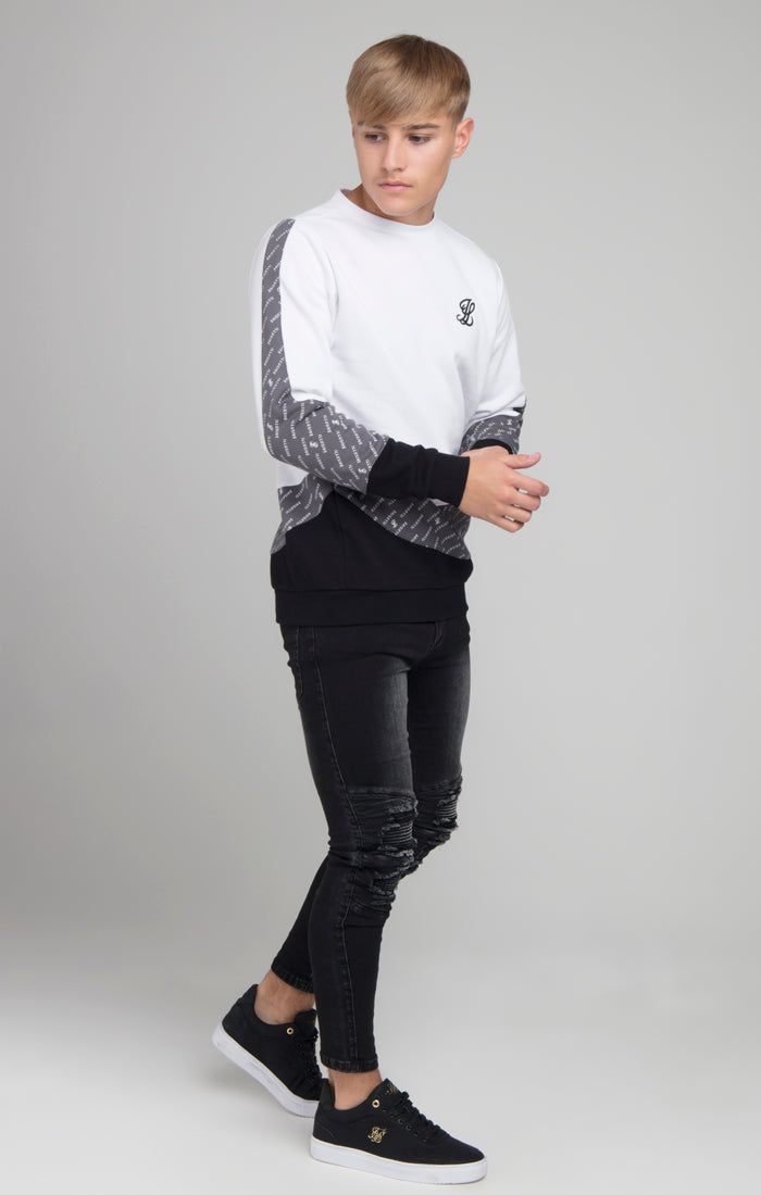 Boys Illusive White Panelled Sweatshirt sold by Siksilk product image thumbnail 2